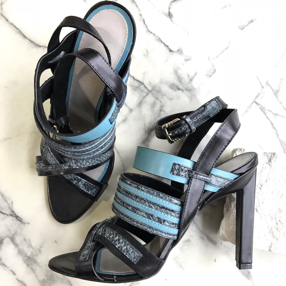 Jason Wu leather python trim heels